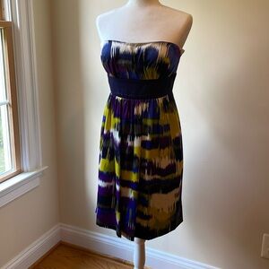 Max And Cleo color block strapless dress. Size 8